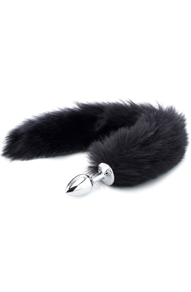 Deluxe Flauschiger Fuchs Plug Schwarz 45 cm - Analplug in Tierform 1