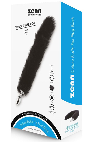 Deluxe Flauschiger Fuchs Plug Schwarz 45 cm - Analplug in Tierform 2