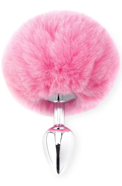 Deluxe Flauschiger Hasenschwanz in Rosa - Analplug in Tierform 1