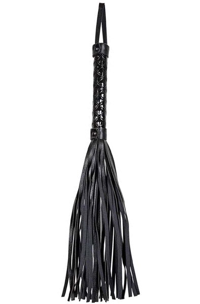 Diabolique Schwarzer Peitsche 39 cm - Flogger 1