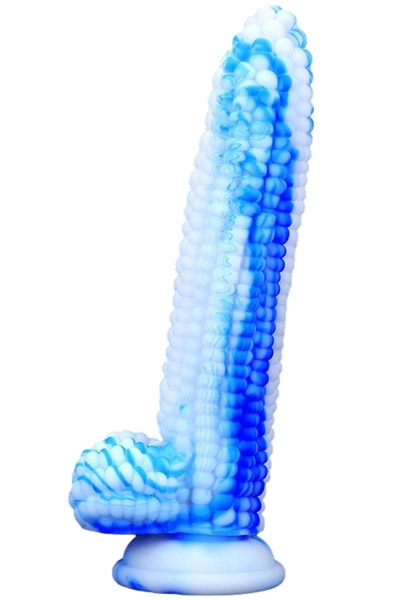 Dildo Corn Blau-Weiß 20 cm - Drachen-Dildo 2