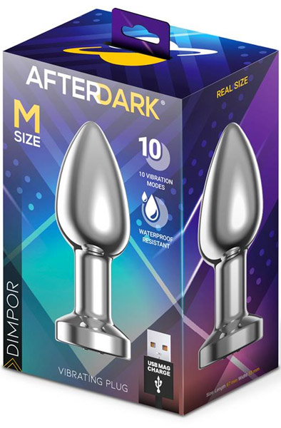 Dimpor Vibrierender Chrom Analplug Mittelgroß - Vibrierender Analplug 4