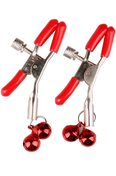 Doppel Bell Brustwarzenklemmen Rot - Brustwarzenklammern 1