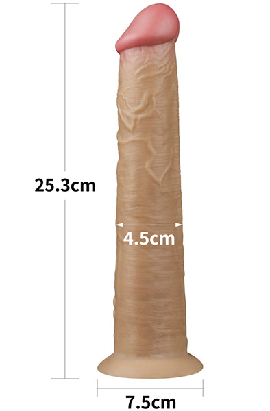 Doppelschichtiger Silikon Vibe mit Rotation 25cm - Vibrierender Dildo 2