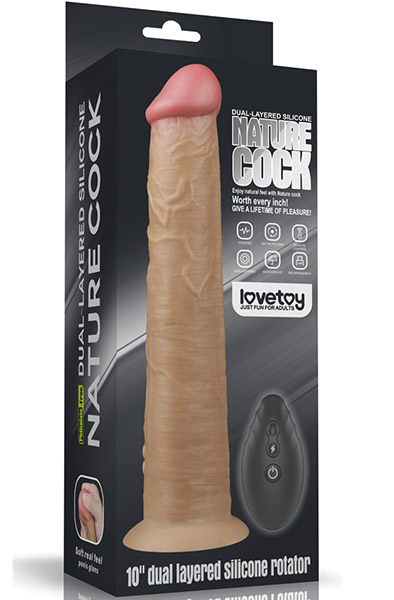 Doppelschichtiger Silikon Vibe mit Rotation 25cm - Vibrierender Dildo 7