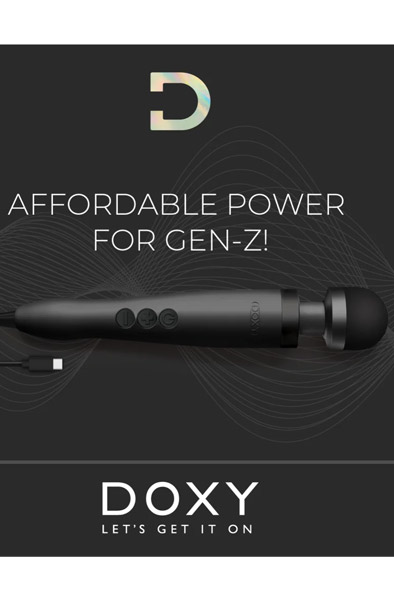 Doxy 3 USB-C Wand-Vibrator Mattschwarz - Magische Massagewände 3
