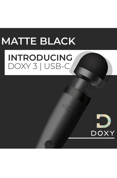 Doxy 3 USB-C Wand-Vibrator Mattschwarz - Magische Massagewände 4