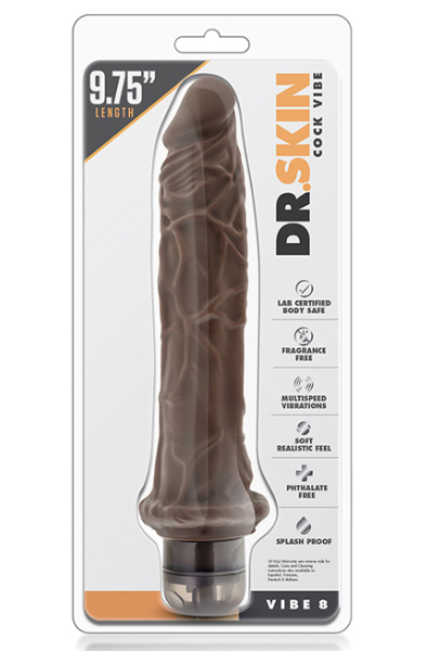 Dr. Skin Cock Vibe 8 Schokolade 25cm - Vibrierender Dildo 2