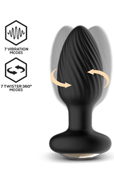 Drago Vibrations-Analplug 360º Twister & Fernbedienung - Vibrierender Analplug 2