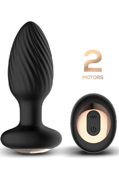 Drago Vibrations-Analplug 360º Twister & Fernbedienung - Vibrierender Analplug 3