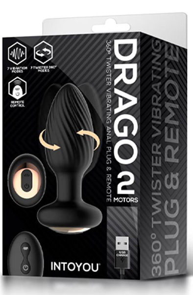 Drago Vibrations-Analplug 360º Twister & Fernbedienung - Vibrierender Analplug 7