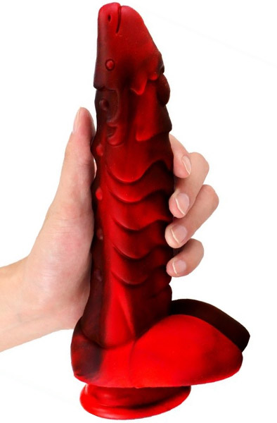 Dragon Dildo Sarkan Schwarz-Rot 19 cm - Drachen-Dildo 2