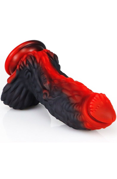 Dragon Dildo Yong Schwarz-Rot 20 cm - Drachen-Dildo 2