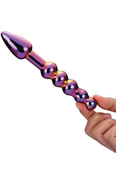 Dream Toys Glamour Glass Gerippter Anal Dildo - Glas-Dildo 2