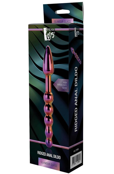 Dream Toys Glamour Glass Gerippter Anal Dildo - Glas-Dildo 3