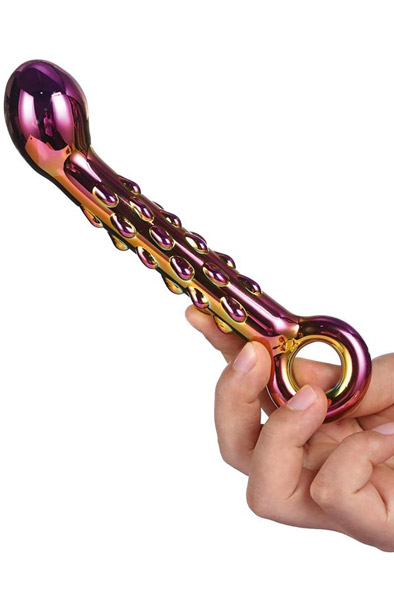 Dream Toys Glamour Glass Gerippter G-Punkt Dildo - Glas-Dildo 2