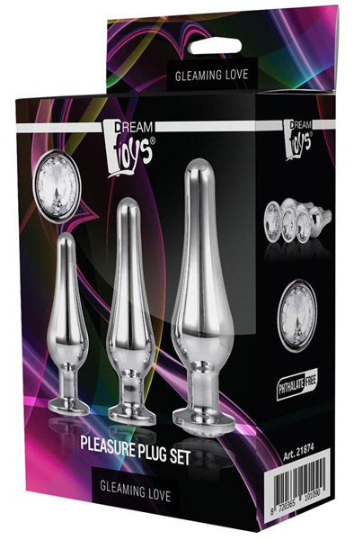 Dream Toys Gleaming Love Vergnügungsset Silber - Analplug Set 2
