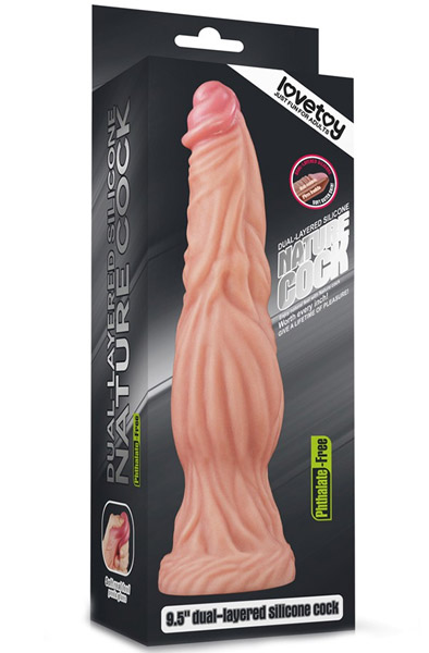 Dual-Layered Natur Schwanz Silikon 24,5 cm - Dildo 5