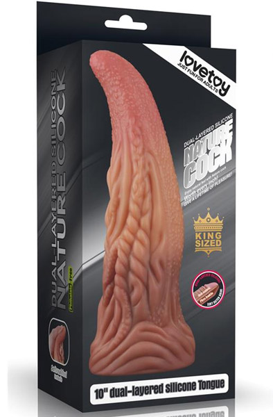 Dual Layered Platinum Silikon Zunge 25 cm - Dildo 4