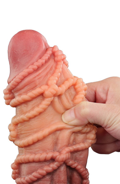 Dual Layered Silikon Cock mit Seil 24,5 cm - XL Dildo 4