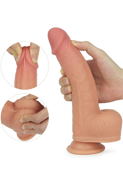 Dual Layered Silikon Rotierender Nature Cock 21,5cm - Vibrierender Dildo 2