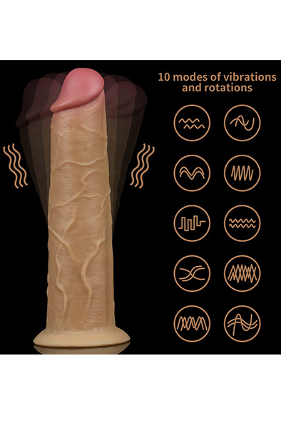 Dual-Layered Silikon Vibe mit Rotation 20,5 cm - Vibrierender Dildo 3