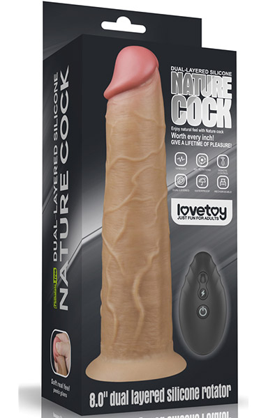 Dual-Layered Silikon Vibe mit Rotation 20,5 cm - Vibrierender Dildo 7