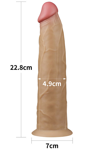 Dual-Layered Silikon Vibe mit Rotation 22,5 cm - Vibrierender Dildo 2