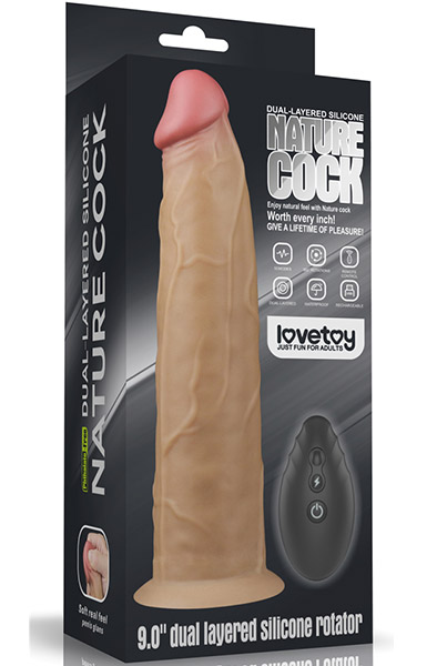 Dual-Layered Silikon Vibe mit Rotation 22,5 cm - Vibrierender Dildo 7