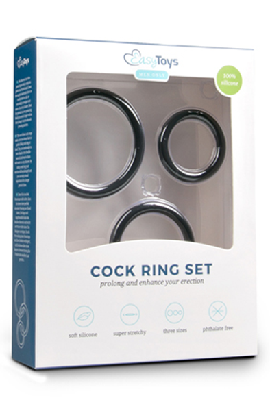 Easytoys Cockring Set Three Size Black - Cockring-Set 2