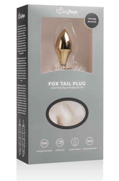 Easytoys Fuchsschwanz Plug Gold/Weiß - Analplug in Tierform 2