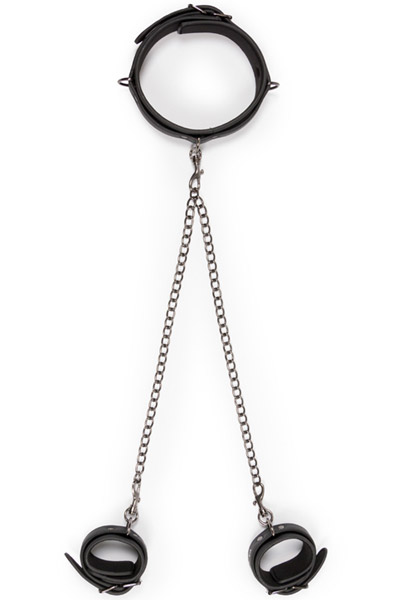 Easytoys Lederhalsband mit Fußfesseln - BDSM Halsbänder & Fußfesseln 1
