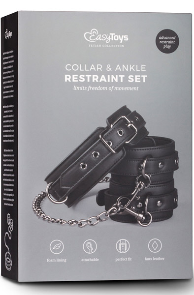Easytoys Lederhalsband mit Fußfesseln - BDSM Halsbänder & Fußfesseln 3
