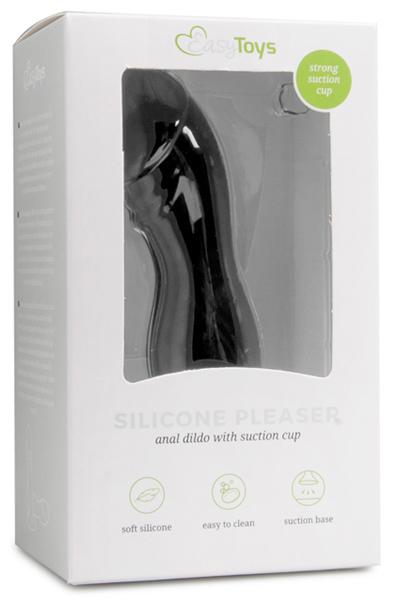 Easytoys Schwarzer Silikon-Dildo mit Saugnapf - Analplug 3