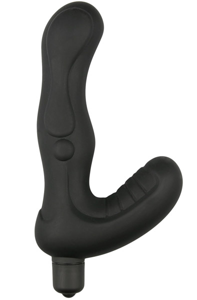 Easytoys Schwarzer Silikon-Perineumkitzler - Prostata-Vibrator 1