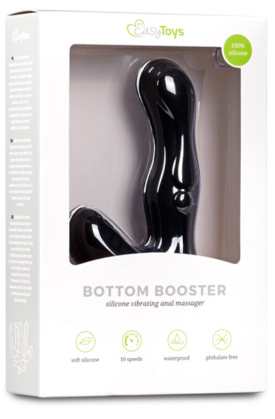 Easytoys Schwarzer Silikon-Perineumkitzler - Prostata-Vibrator 3