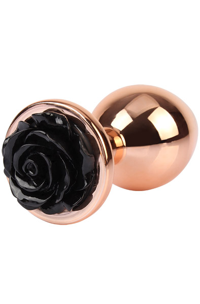 Evil Rose Analplug mittelgroß Roségold/Schwarz - Analplug aus Metall 1