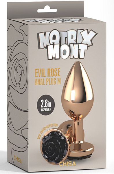 Evil Rose Analplug mittelgroß Roségold/Schwarz - Analplug aus Metall 3