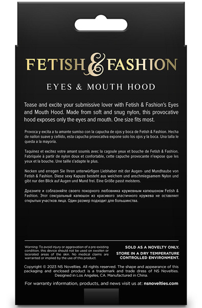 Fetish & Fashion Augen- & Mundhaube Schwarz - BDSM Maske 2