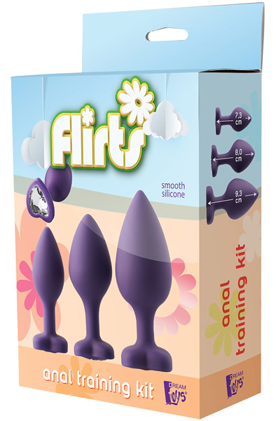 Flirts Anal-Trainingsset mit Edelstein Lila - Analplug Set 2