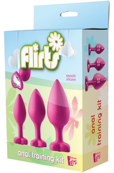 Flirts Anal-Trainingsset mit rosa Edelstein - Analperlen-Set 2