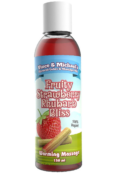 Fruity Erdbeer-Rhabarber-Bliss wärmendes Massageöl 150ml - Massageöl 1
