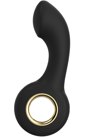 Gebogener Vibrations-Silikon-Analplug - Vibrierender Analplug 1