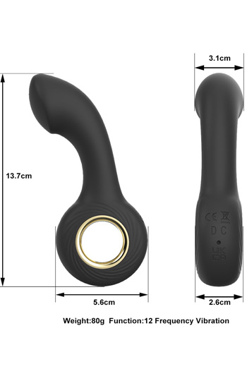 Gebogener Vibrations-Silikon-Analplug - Vibrierender Analplug 2