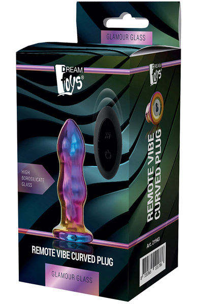 Glamour Glass Fernbedienung Vibe Gebogener Plug - Analplug aus Glas 2