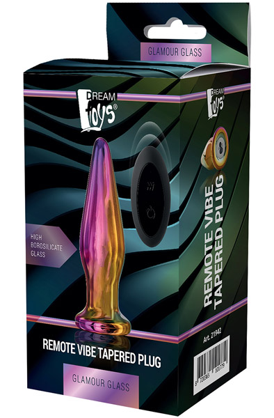 Glamour Glass Fernbedienung Vibe Konischer Plug - Analplug aus Glas 2