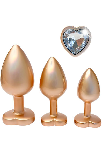 Gleaming Love Perlen-Plug-Set in Gold - Analplug Set 1
