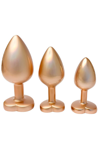 Gleaming Love Perlen-Plug-Set in Gold - Analplug Set 2