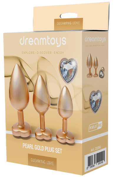 Gleaming Love Perlen-Plug-Set in Gold - Analplug Set 3