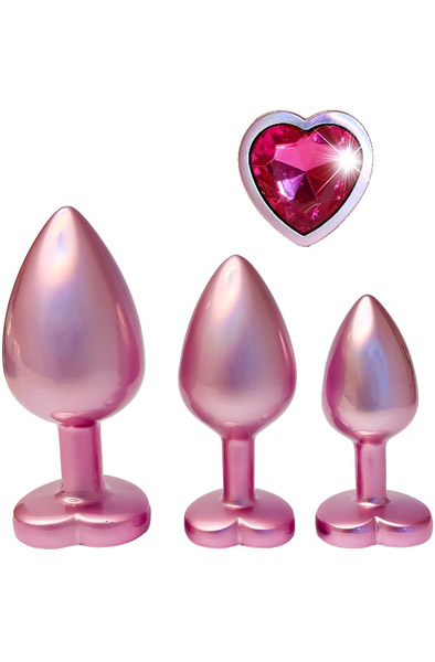 Gleaming Love Perlen-Plug-Set Rosa - Analplug Set 1